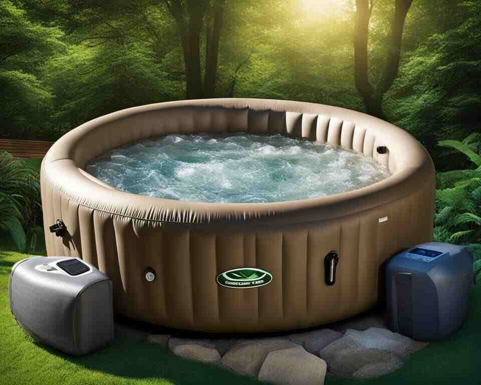 An image of an inflatable hot tub working.