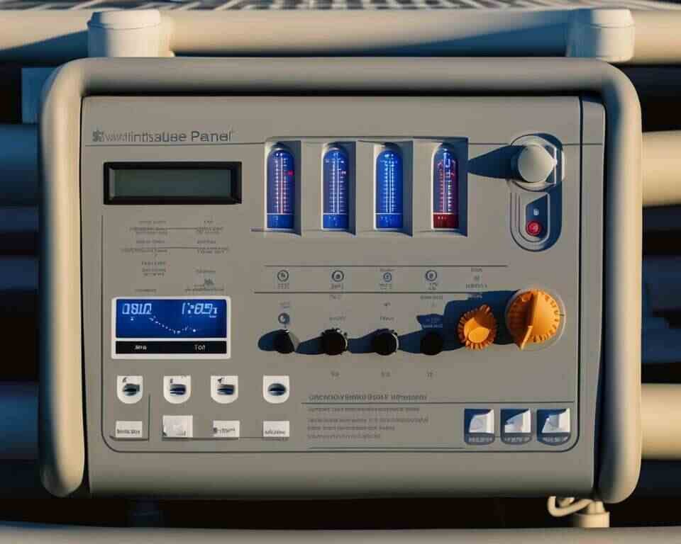A close-up of an inflatable hot tub's control panel with a temperature gauge and timer prominently displayed.