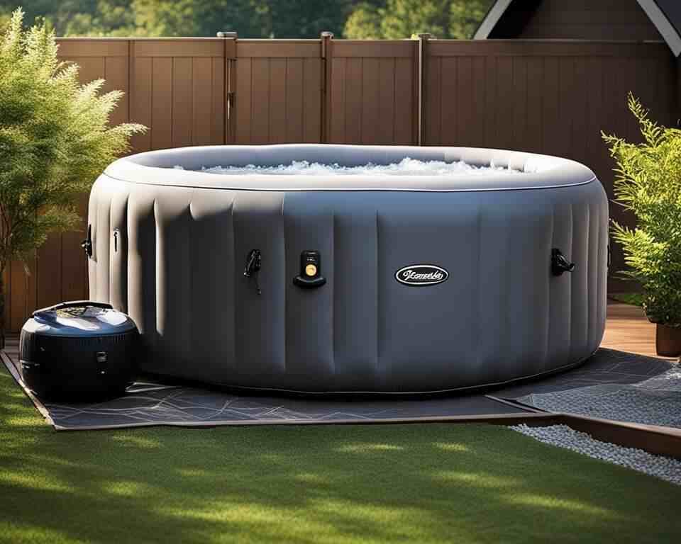 inflatable hot tub setup