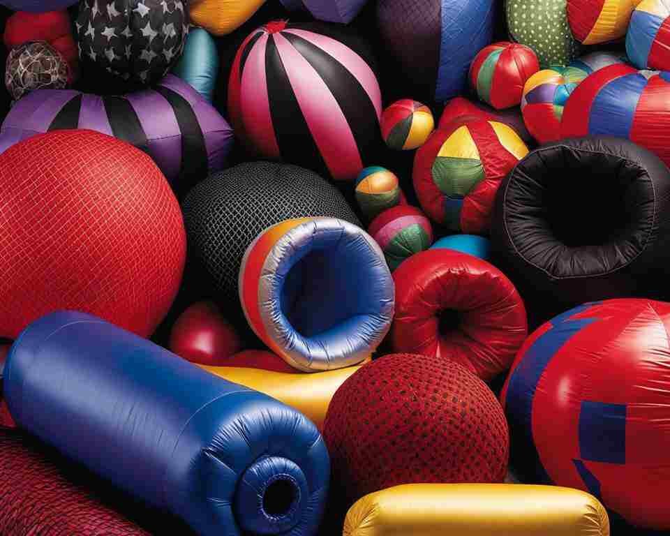 A look at a bunch of inflatable promotional products, made with different materials.