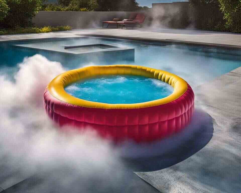 An illustration of a hot tub that's dangerously hot for entry.