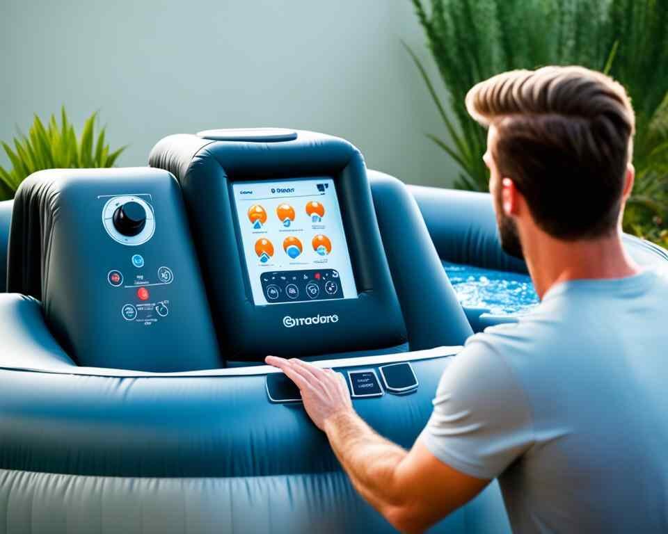 A person trying to figure out why his inflatable hot tub is heating up slowly.