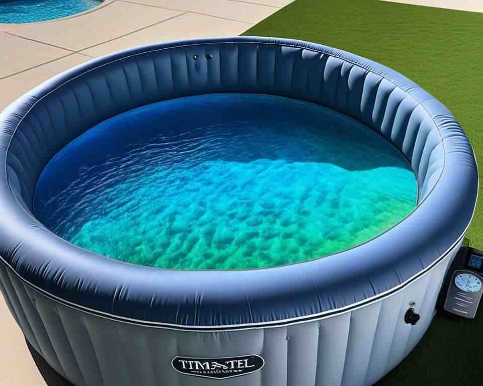 An inflatable hot tub with a change of water.