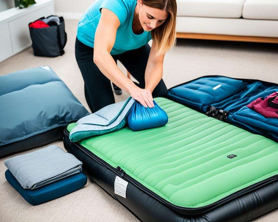 packing an air mattress for air travel